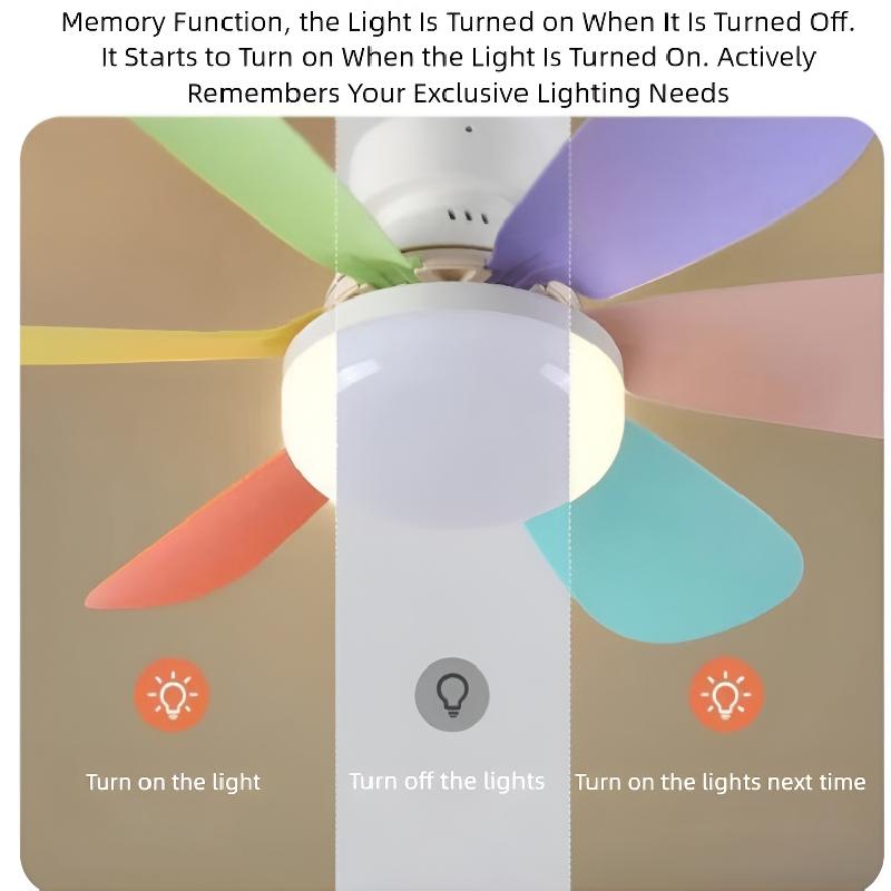 E27 Screw Base Ceiling Fan Light, Modern Simple Design, Home Electric Fan Lamp for Living Room Dining Bedroom, Quiet Wind Force