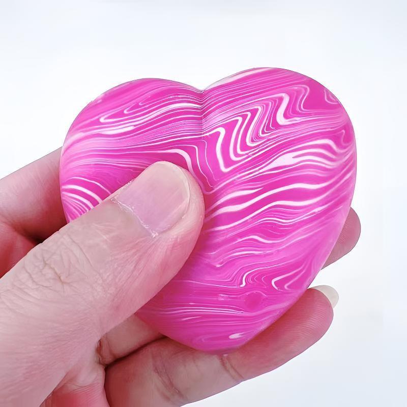 7 Pack Pink Series Glitter Squeeze Stress Relief Toys, Stress Relief Fidgets, Soft Portable Sensory Fidget Balls, Apple Round Ball Swirl Heart Butter Stick Bun Salamander Duck Squishy Toys, Ideal Birthday & Party Gifts for Kids Adults Anxiety Relief