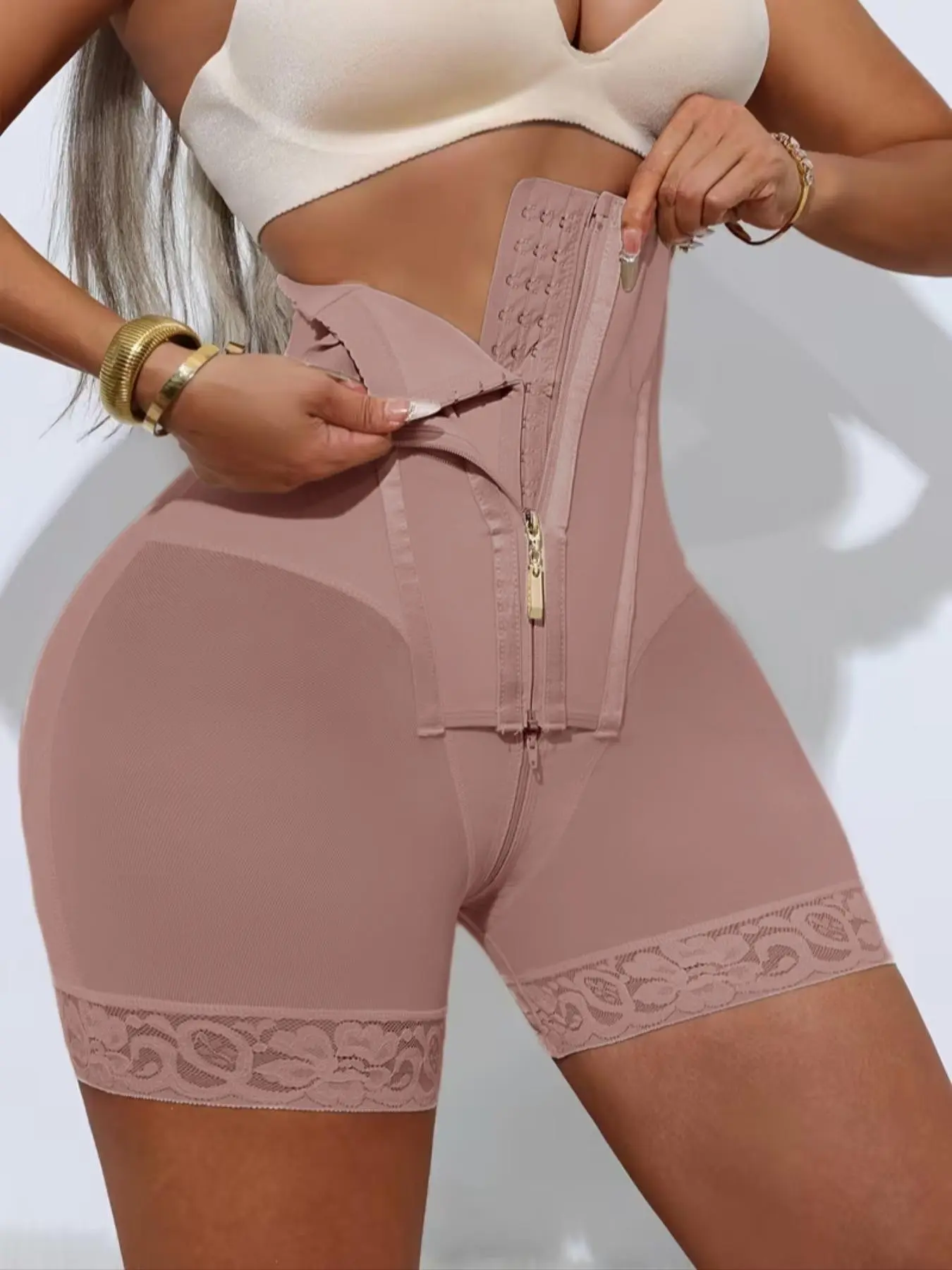 Adjustable Waist Shaperwear Bottoms, Comfort Fajas, Butt Lifting And Tummy Control High Waist Shaper Shorts, Waist Trainer, Body Shaper With Zipper, Colombian Shapewear, High Compression Shapewear, Daily Wear & gym