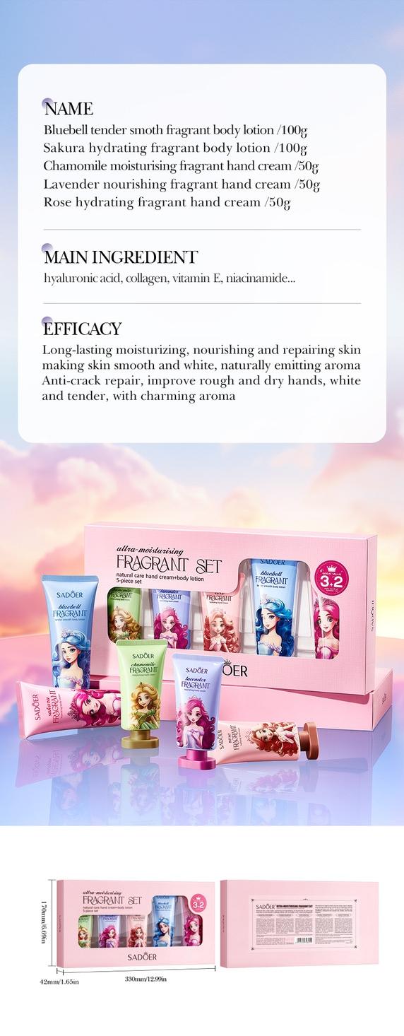 3+2 Hydrating Scented Set, Nourishing Hand & Body Cream