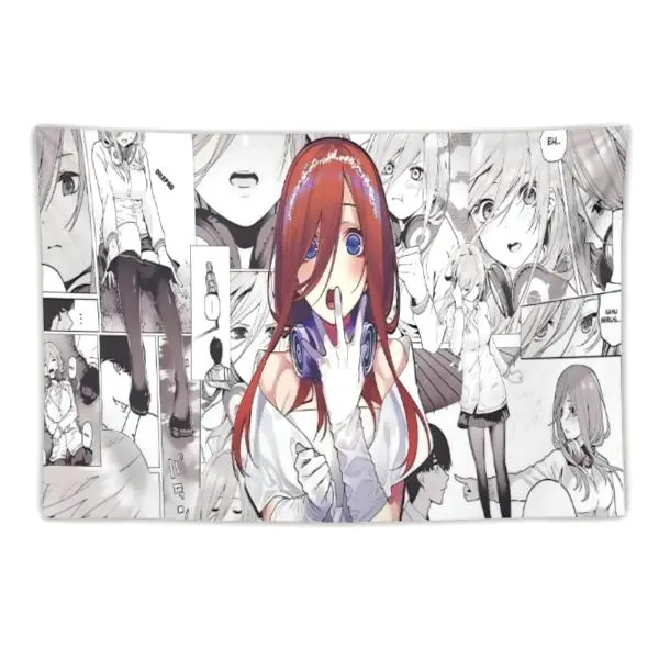 The Quintessential Quintuplets Custom-Shaped Sublimation tapestry - 30x40in Light Peach Photo Wall Decor, Cool Indoor Home Goods