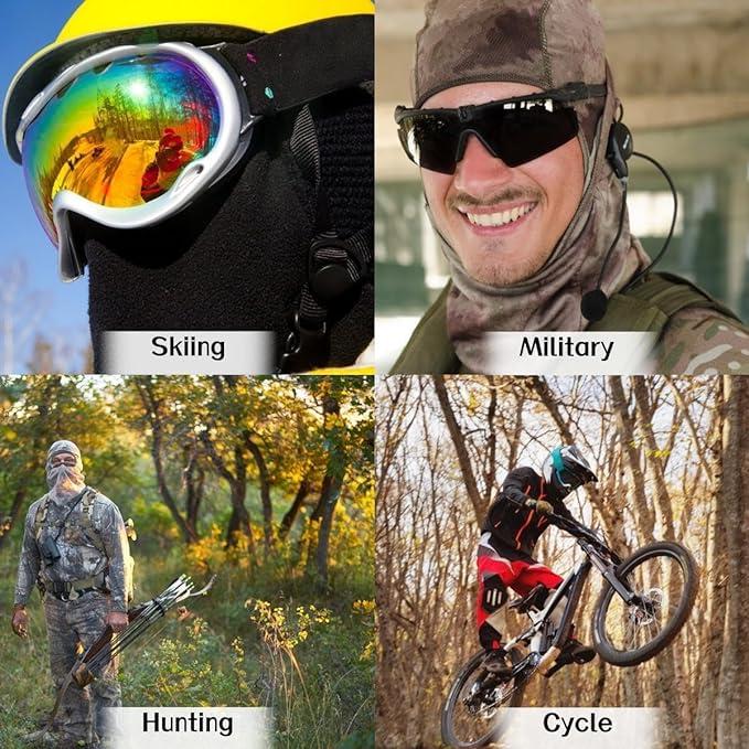 5-Piece Camouflage Tactical Balaclava Set | UV Protection, Cooling Face Mask & Neck Gaiter | Unisex for Motorcycle, Fishing, Hiking | Breathable, Windproof Outdoor Sports Gear Versatile