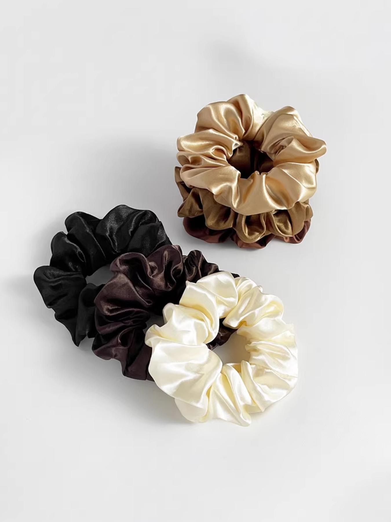 6-Pack High-End Chiffon Hair Ties, Effortlessly Captures Lazy Aesthetic, Perfect for Daily Commute, Simple and Gentle Design