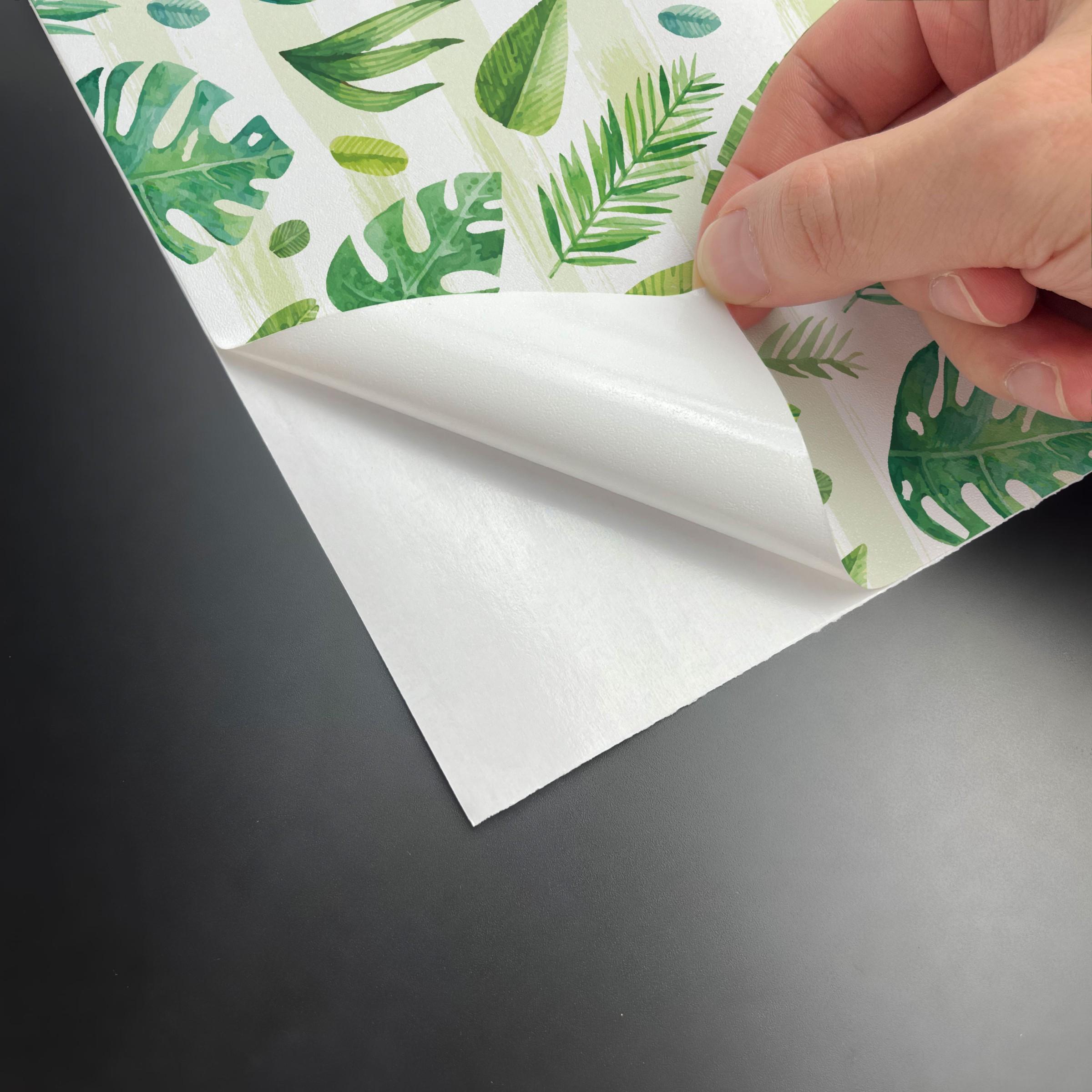 Self Adhesive Plant Wallpaper, Leaf Pattern, Waterproof & Scratch Resistant, Vibrant Design, Tenant Friendly Home Decor