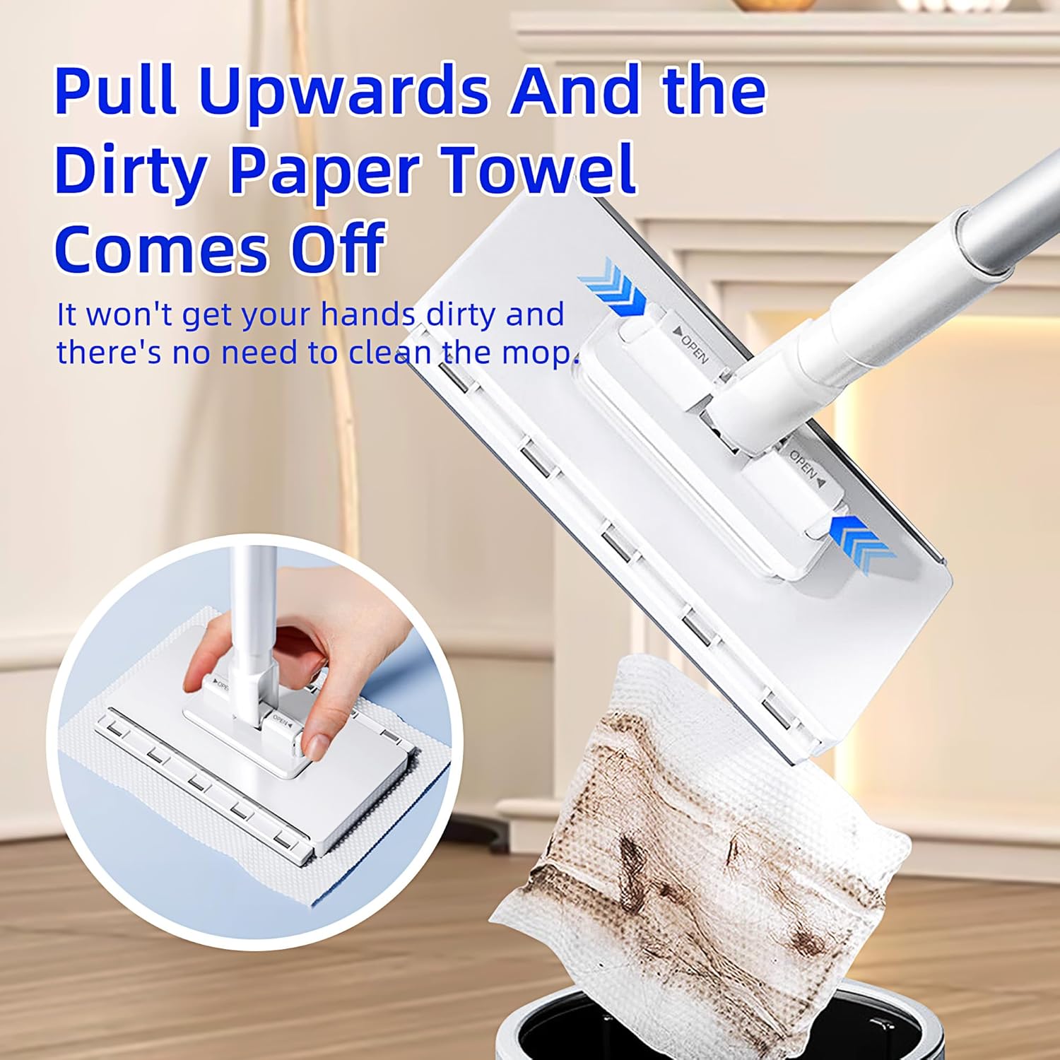 Mini Face Towel Mop Accessory 100cm Lazy Cleaning Tool Reusable Clamp Mop Head Home Kitchen Bathroom Desk Cabinet cleaning Cleaning