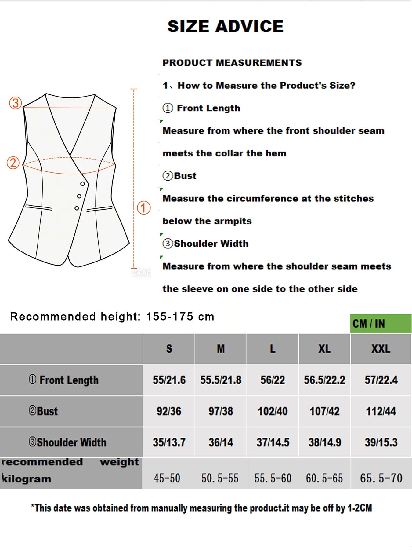 Minimalist Women's Basic Solid Color Fitted Asymmetric Button-Front Blazer Vest, Elegant Chic V-Neck Sleeveless Outerwear, Spring & Fall Work Office Clothes Business Vest