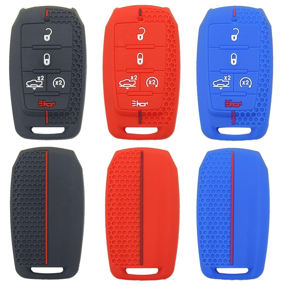 Luxury Silicone Car Key Cover, Shockproof and Scratch-Resistant, Fits Dodge Durango, RAM, Chrysler, Easy Installation, No Signal Interference