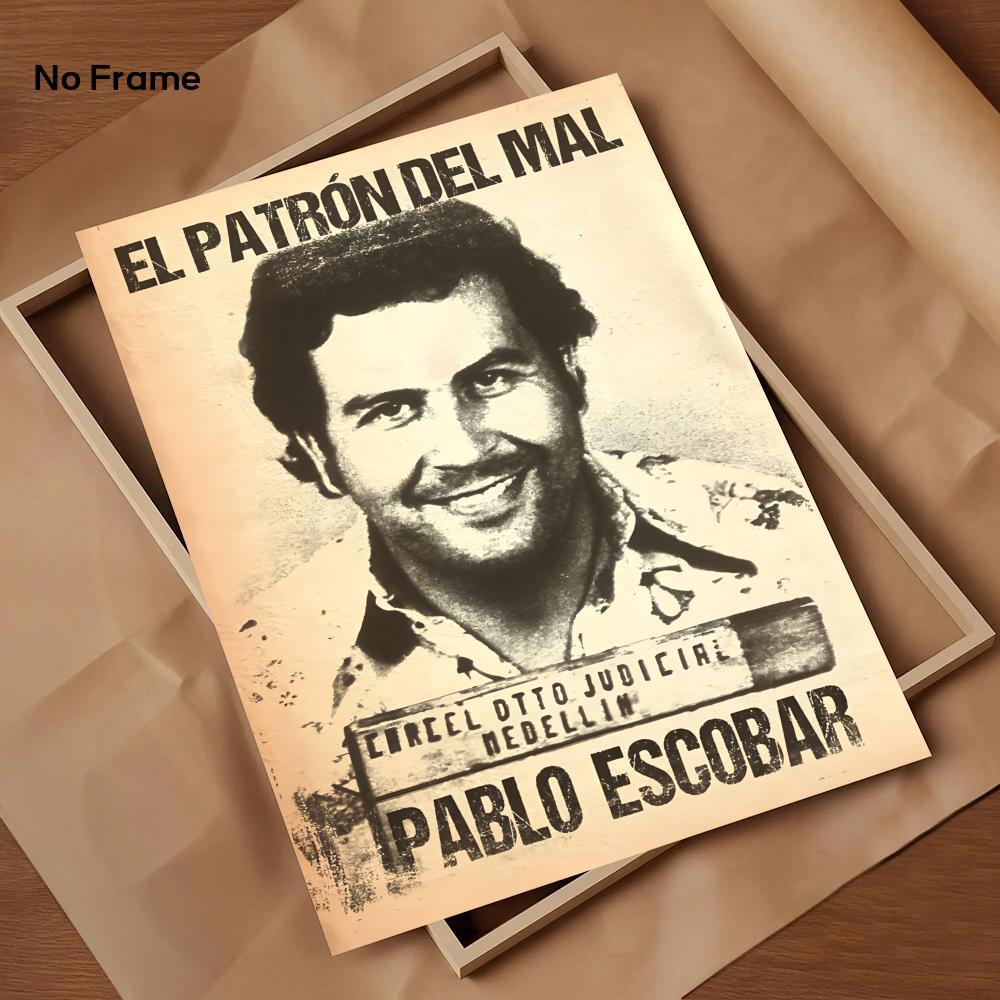 Classic Movie P-Pablo E-Escobar Poster HD Sticky Waterproof Wall Art | High Quality Print Aesthetic Home Living Bedroom Bathroom hallway Decor Trendy Room Decoration | Multiple Size Options Available