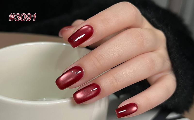 GAOY Maple Twilight Glitter Cat Eye Polish Set with Magnet, 6 Retro Maillard Sparkling Shades, Crystal Holographic Nail Art, Long Lasting Gel for Home & Salon Manicure