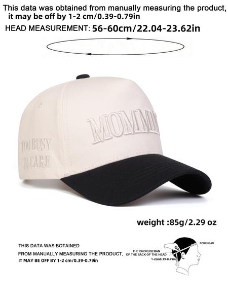 Unisex Letter Moomin Baseball Cap, Adjustable Snapback Cap, Adjustable Outdoor Sun Protection Hat, Casual Fitted Woven Fabric, Spring & Fall Travel Beach Vacation