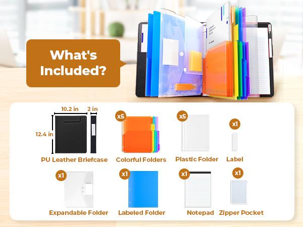 JoyCat 3 Ring Binder Clipboard with Storage, PU Magnetic Clipboards Folder(12.4"x10.2"), Refillable Lined Notepad(11"x8.5"), Ideal for Students,Nurses