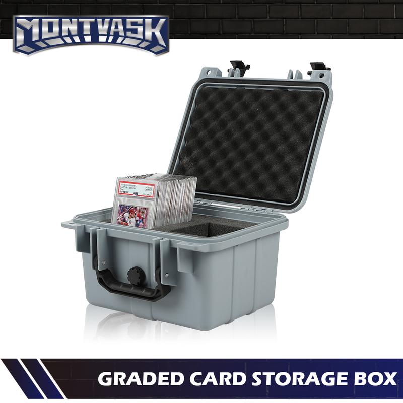 CROSSDESIGN Graded Card Storage Box Deep Travel Size Waterproof Case Slab Protector Graded Card Storage Box Compatible with BGS PSA SGC FGS Graded Sports Trading Cards Gray car organizer CROSSDESIGN Graded Card Storage Box Deep Travel Size Waterproof Case Slab Protector Graded Card Storage Box Compatible with BGS PSA SGC FGS Graded Sports Trading Cards Gray car organizer