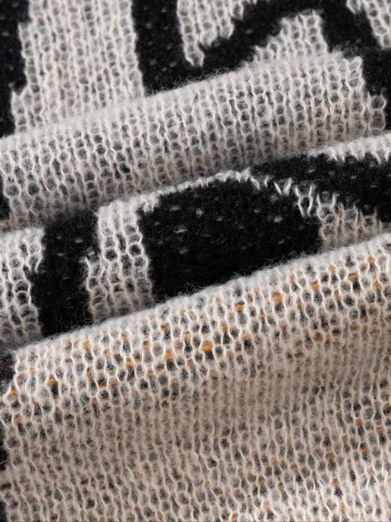 Unisex Men's All Over Cat Print Drop Shoulder Sweater, Cute Casual Long Sleeve Round Neck Jumper for Spring & Fall, Fashion Men's Knitwear for Daily Wear, Casual Comfy Pullover, Menswear