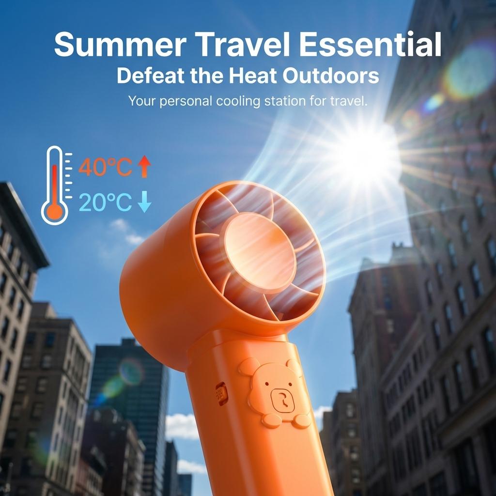 Cute Bear Handheld Fan with LED Light, 3 Speeds 5000mAh Portable Rechargeable Mini Fan,Quiet Camping Fan with Light for Tent, Hurricane Emergency Fan for Power Outage, Small PocketFan for Travel Outdoor Desk RV - Gifts for Her