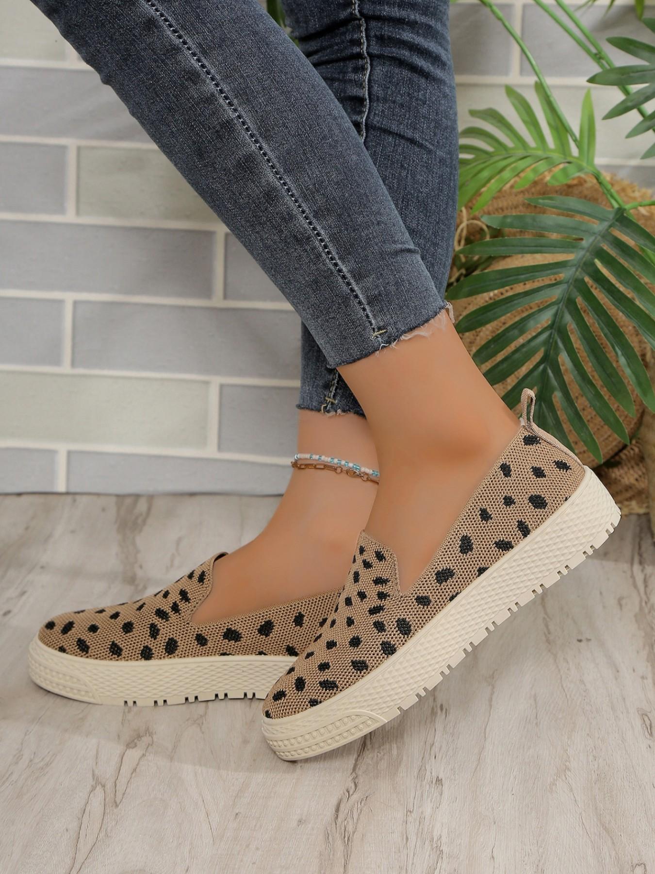 Women's Casual Comfortable Breathable Slip-On Flat Shoes, Lightweight Soft Versatile Footwear, Textile Upper Eva Sole, Plain Style