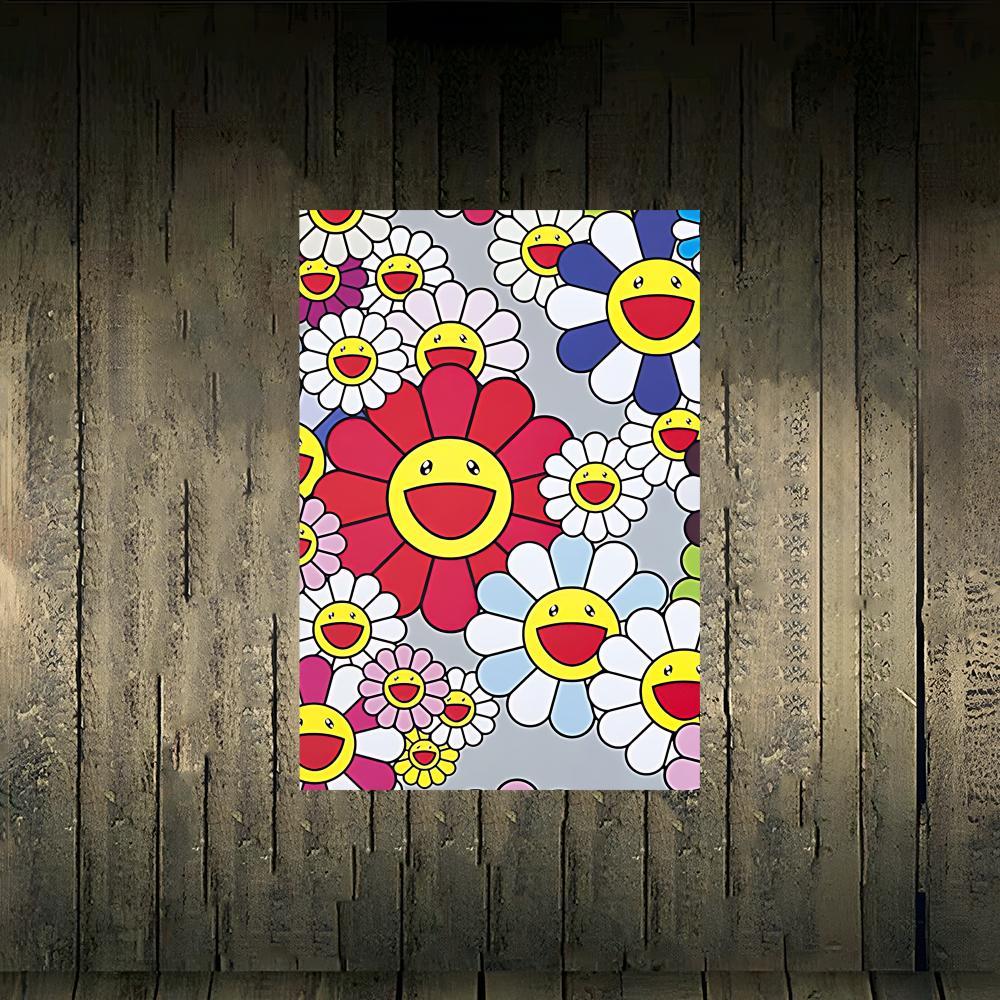 Murakami Takash Painting Fashion Poster Frameless poster pp Matte adhesive paper for Living room hallway bedroom