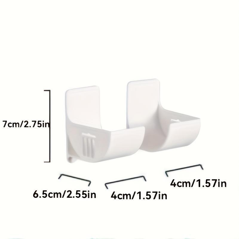 2/4/6pcs of Adjustable White No-Drill Kitchen Storage Racks - Multifunctional Plastic Storage Boxes, Suitable for Cling Film, Garbage Bags, Etc. - Space-Saving Side Shelves for Cabinets And Refrigerators