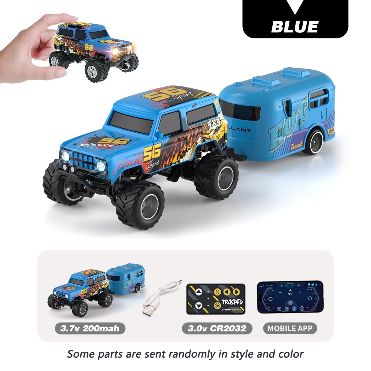 Mini Remote Control Car All-Terrain Climbing, Automatic Demonstration Mode, Spring Shock Absorption, 2.4g Interference-Free, LED Lights, Speed Gears, Remote Controlled Car