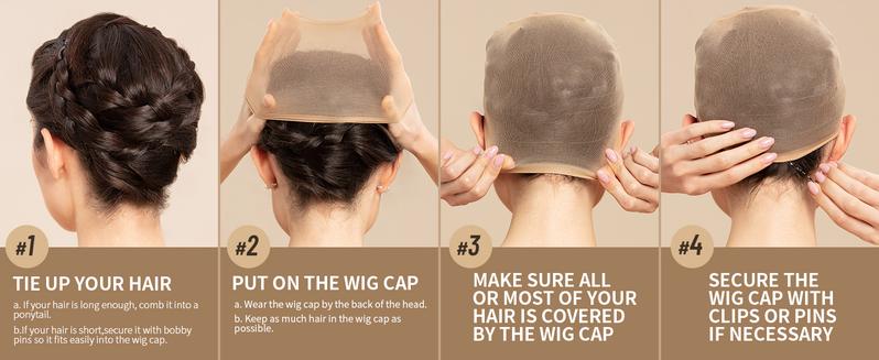 Light Brown Stocking Wig Caps Stretchy Nylon Wig Caps for Women