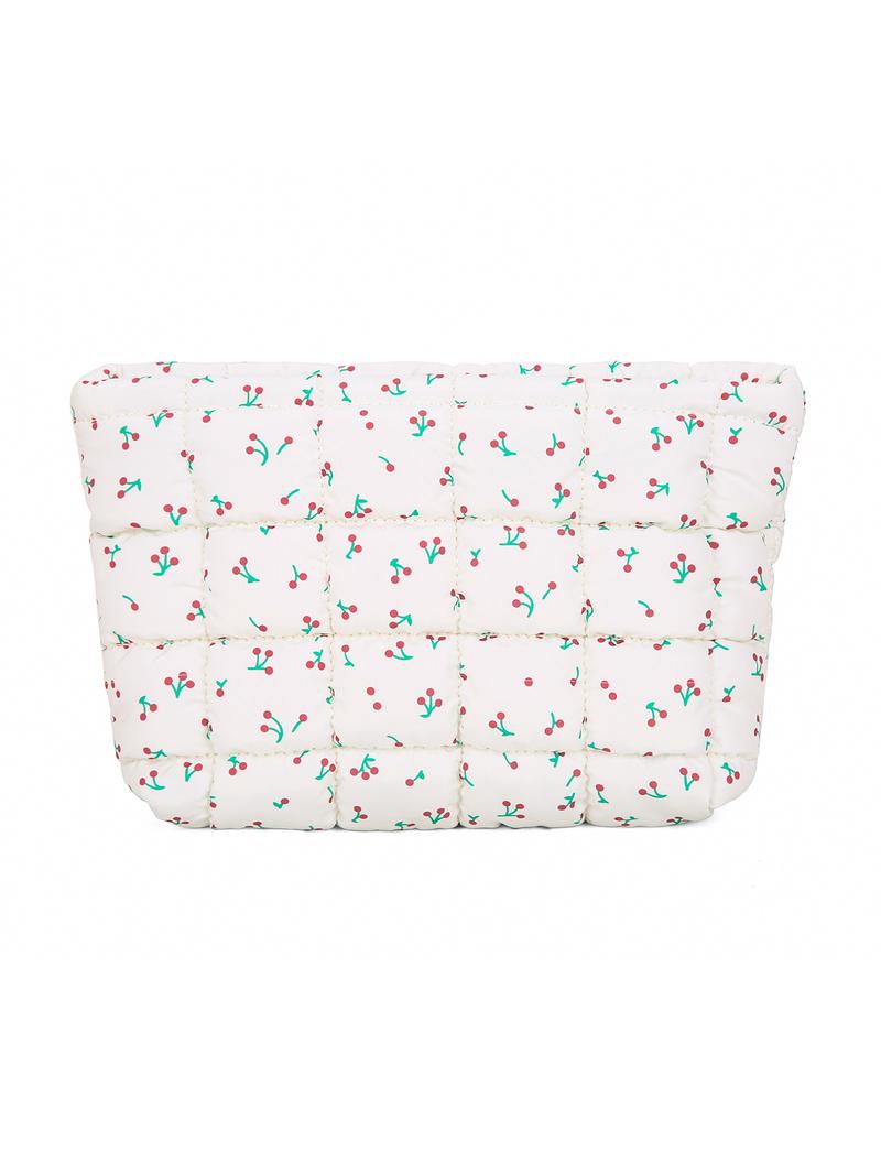 Retro leopard print design fashion cotton-padded makeup bag, Vintage vanity bag, small-scale pleated design casual simple versatile handbag, lightweight small change purse, and fashionable, suitable for daily commuting, shopping and travel, etc.