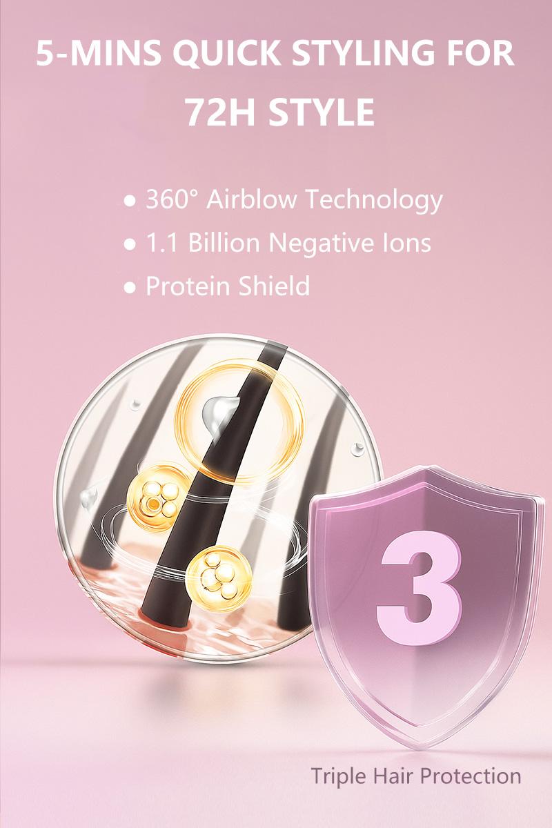 FORLIFA-Pro HyperCurve:Pro 3 in 1 Automatic Curling&Straightening Iron,AirBlow Tech with Cooling Air,1.1billion Negative Ions,72H Hold,Triple Hair Protect&Burn-Free,Automatic Shut-Off,2-Way Rotation,Anti-Scald,Anti-Tangle,TikTokShopSpringGlowUp