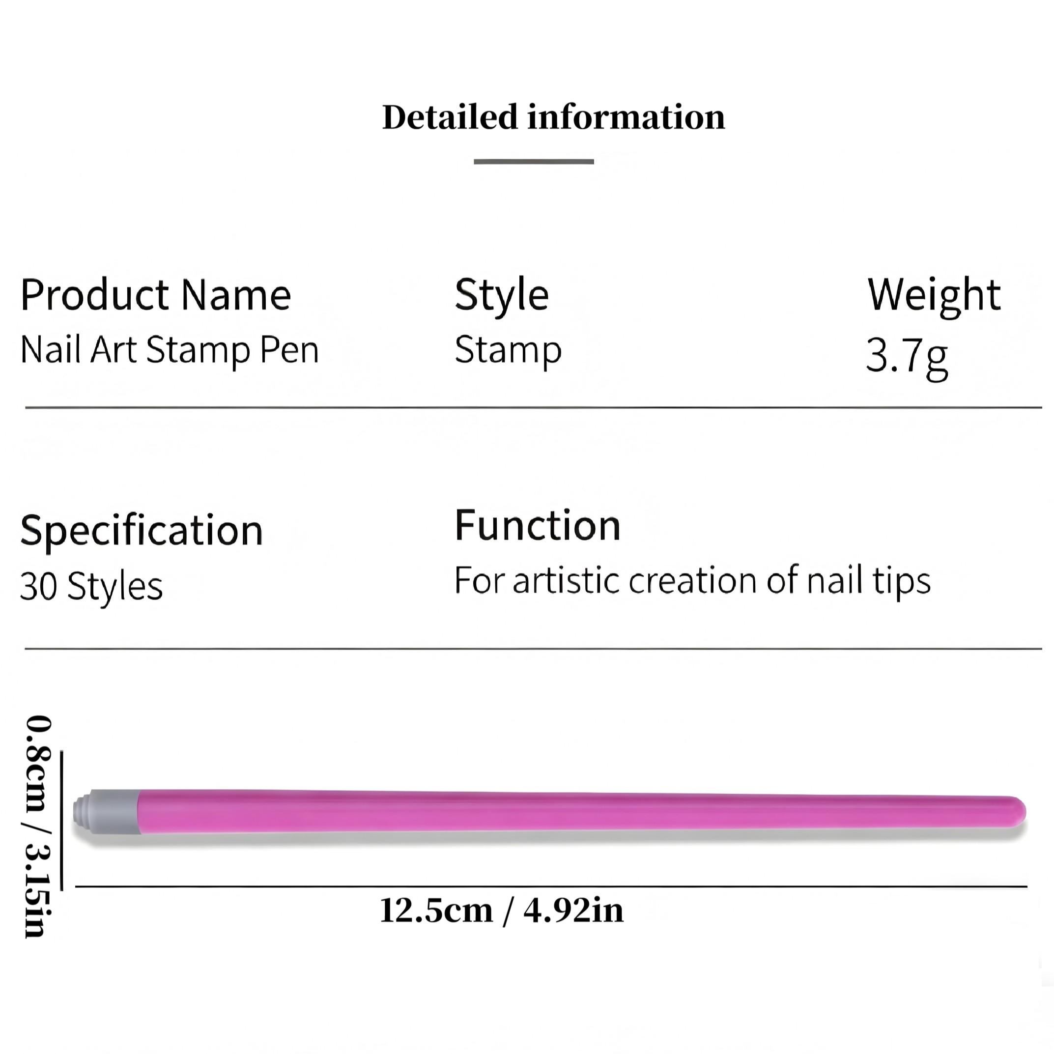 6-pack 15-pack nail stamping pens - multi-color printing pens with rich and unique patterns. Perfect for nail salons. High-saturation, vividly colored stamping pens. Easy to use for beginners. Essential for parties and dates. Fine detailing printing pens