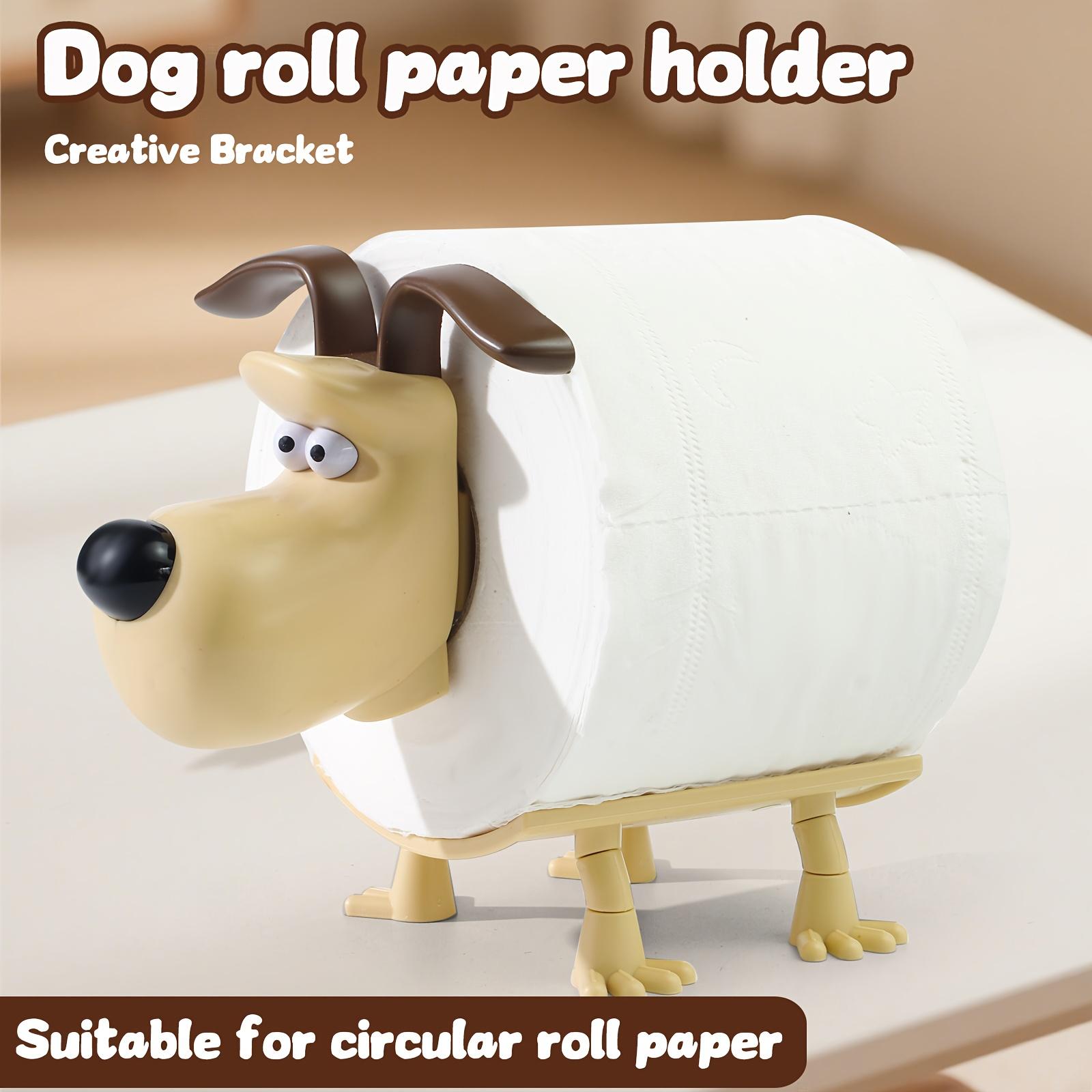 Cute Dog Toilet Paper Holder, Fun Home Decor Gift for Valentine's Day, Creative Roll Paper Dispenser, Adorable Decoration Item