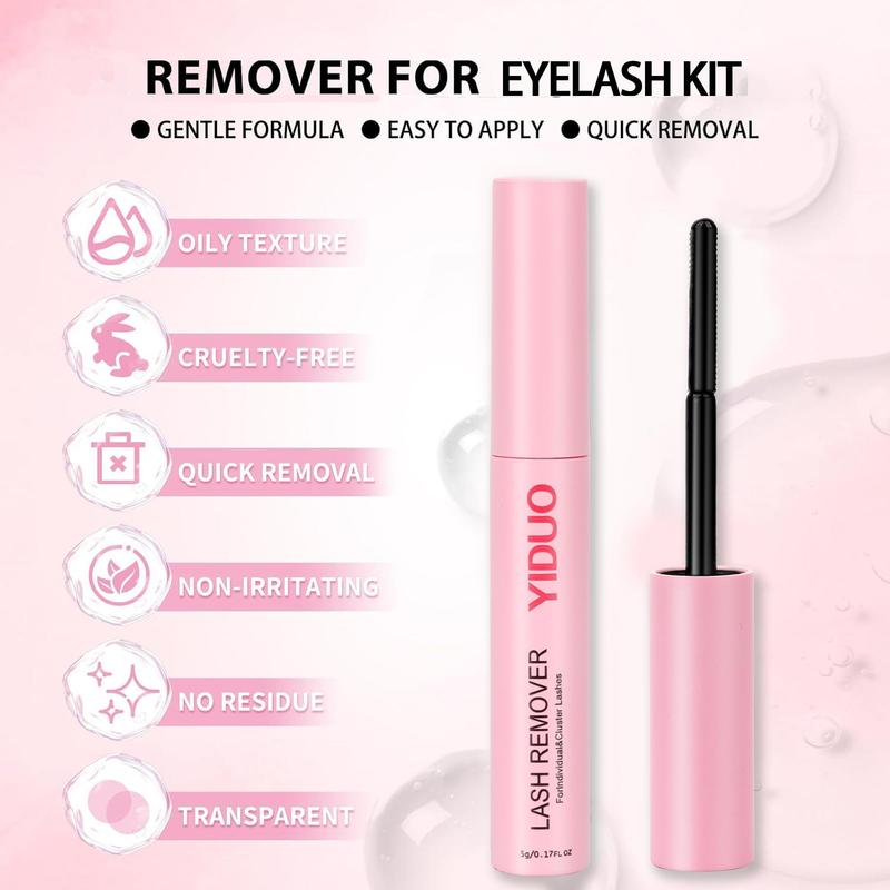 Lash Clusters Kit 8-16mm Natural Eyelash Extensions Kit DIY Individual Lashes 154 Pcs C-Curly Eyelash Cluster Kit with Lash Bond and Seal Tweezers Remover Eyelash Brush DIY at Home Easily Eyelash Glue Extension