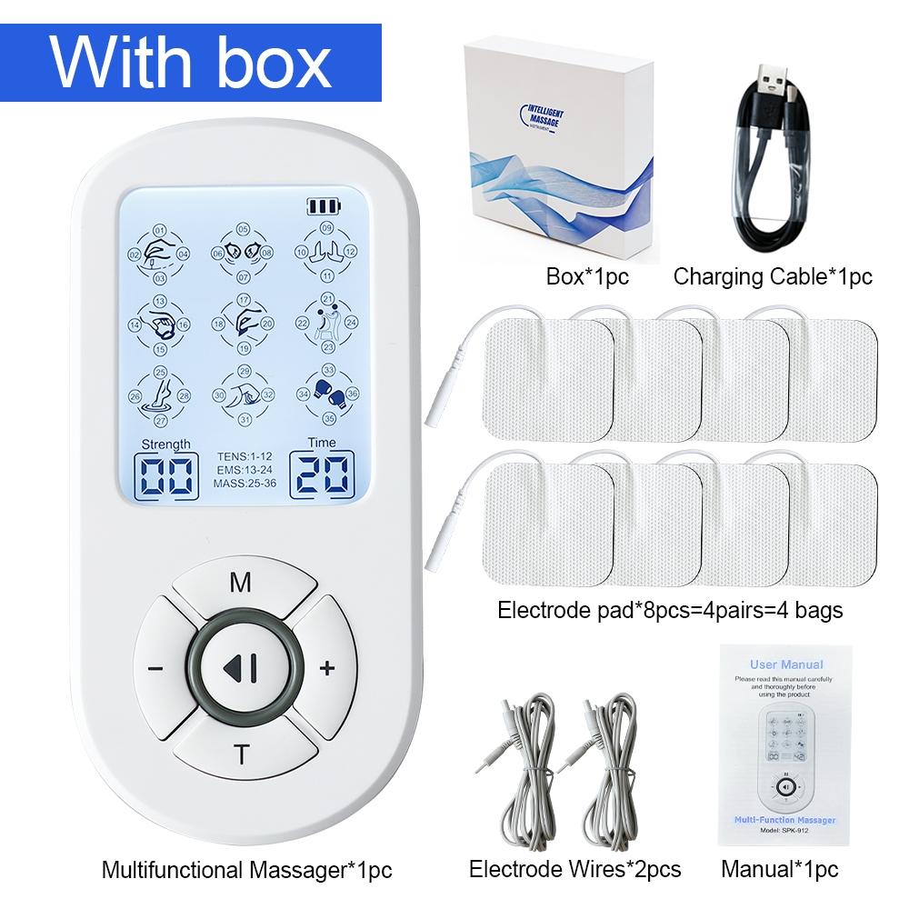 36 Modes Electrical EMS Muscle Stimulator 2 Output Tens Massage Physiotherapy Apparatus Pulse Therapy Acupuncture Device Full Body Relax Massager 30 Intensity Electrostimulator Multifunctional Massager