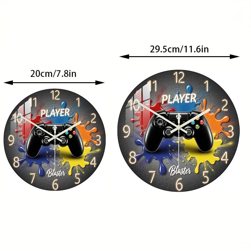 Game Controller Theme Acrylic Wall Clock, Silent Movement, Home Decor, Gaming Room, Perfect Gift for Gamers, Birthday, Halloween, Easter, Christmas