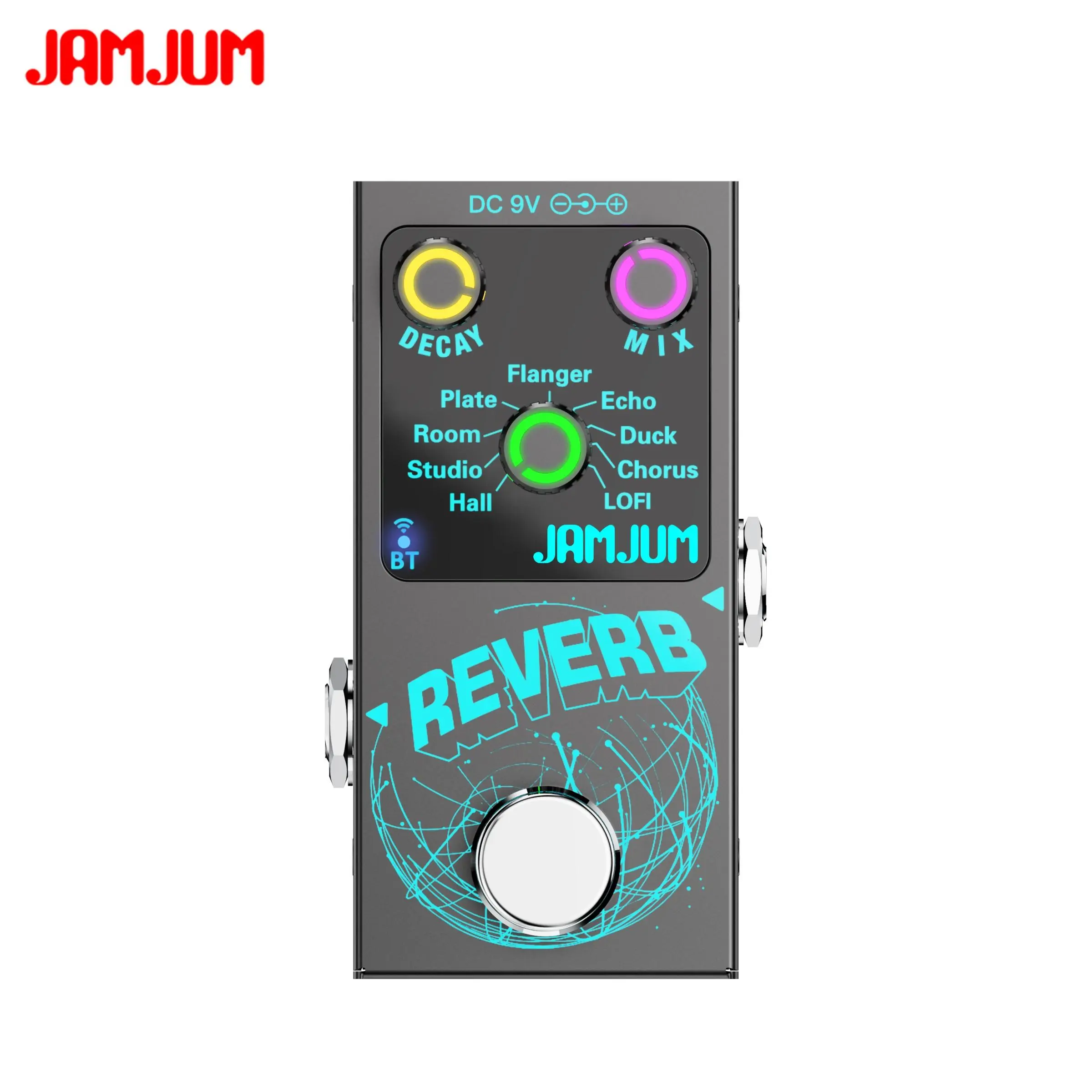 JAMJUM Reverb Effect Pedal for Guitar, 9 Effects, Battery-Free, Compact Size Ideal for Musicians Holiday gift, Guitar Pedals