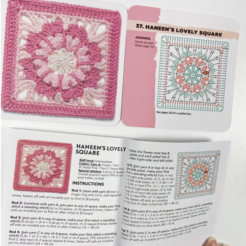 【Upgraded version】The Granny Square Card Deck - 50 Mix & Match Designs, Crochet Kit for Beginners,Crochet Granny Squares Book, Crochet Kit for Beginners，The Granny Square Card Deck