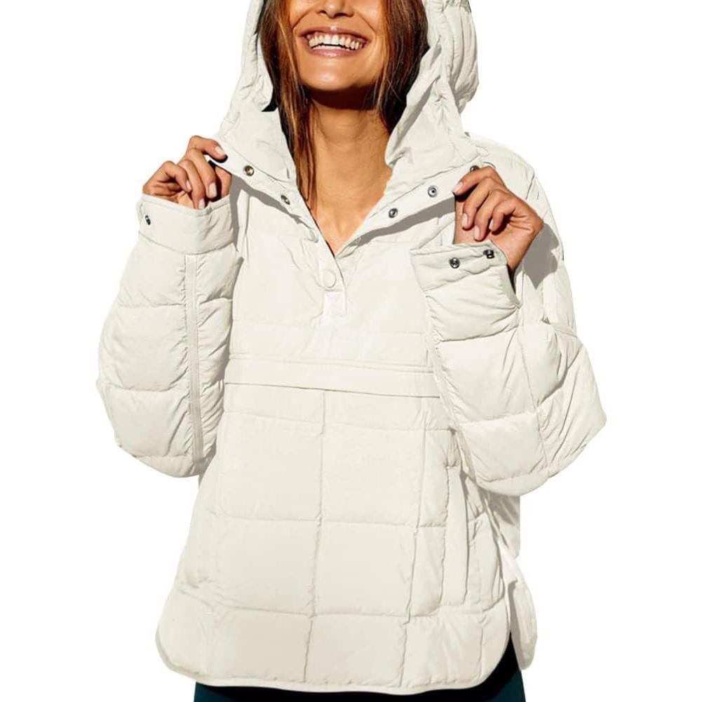 UTCOCO Women’s Quilted Packable Puffer Jacket with Hood – Oversized Winter Coat for Outdoor, Black & Fitted