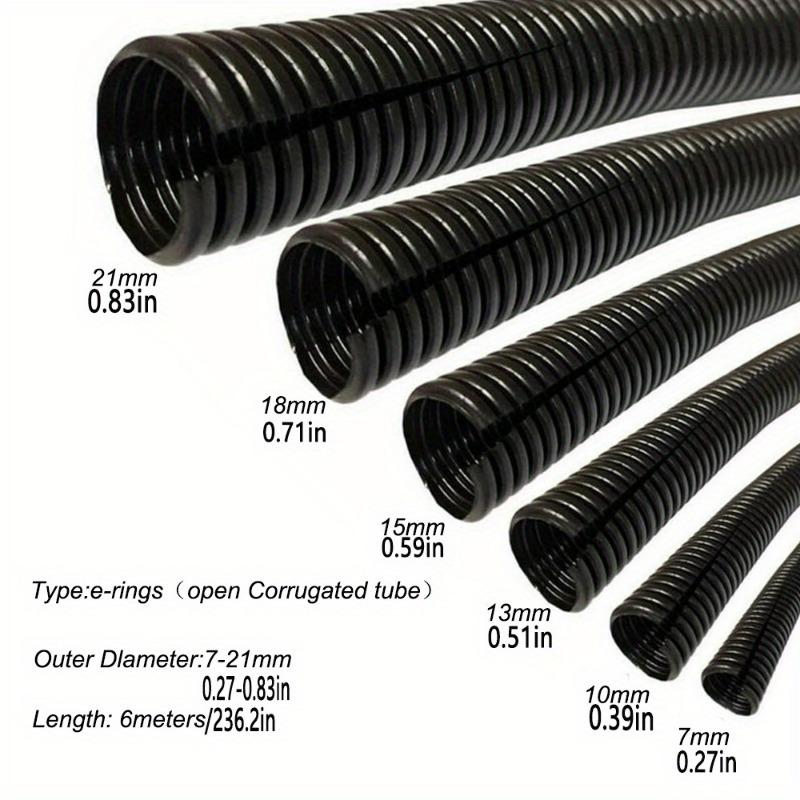 2 Meters Divided Corrugated Pipe, Black Corrugated Pipe, Cable Protection Pipe, Cable Finishing Pipe, Used for TV Cables, Wires, Garden Lights