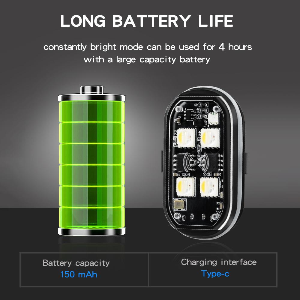 Wireless LED Strobe Light with Remote Control, USB Rechargeable Anti-collision Warning Light, High Brightness Wireless Aircraft