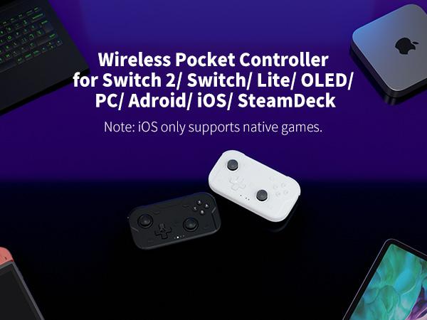 Mini Lightweight Pocket Wireless Game Controller Switch 1/2, Bluetooth-compatible Gaming Joystick for PC Android iOS Phone Tablet Laptop Huawei