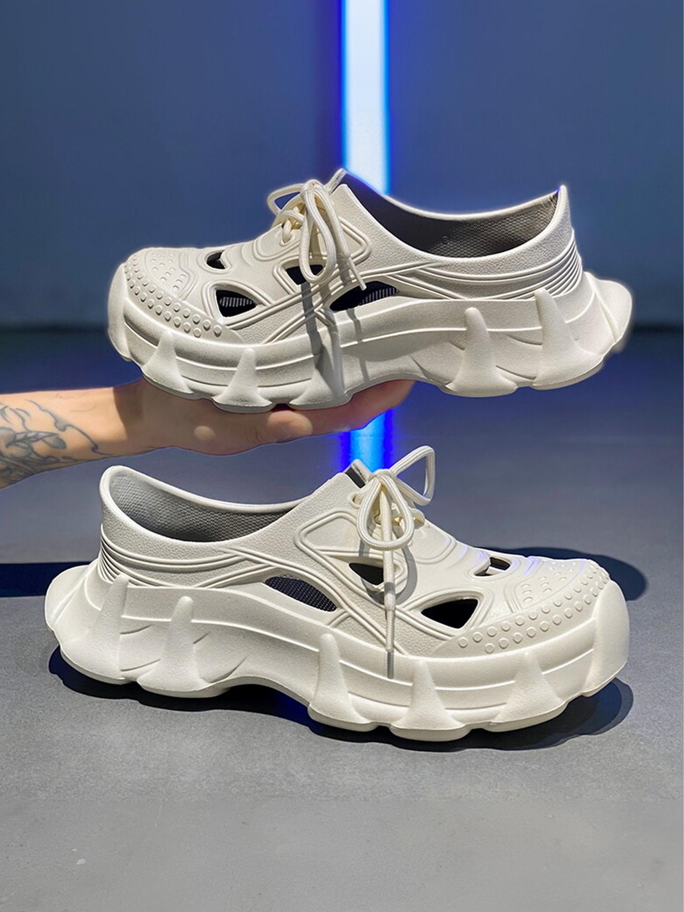 Men's Classic Breathable Perforated Slip-On Sandals Lightweight EVA Non-Slip Beach Slippers Waterproof Outdoor Garden Shoes Comfortable Casual Footwear for Summer Driving Walking & Daily Use