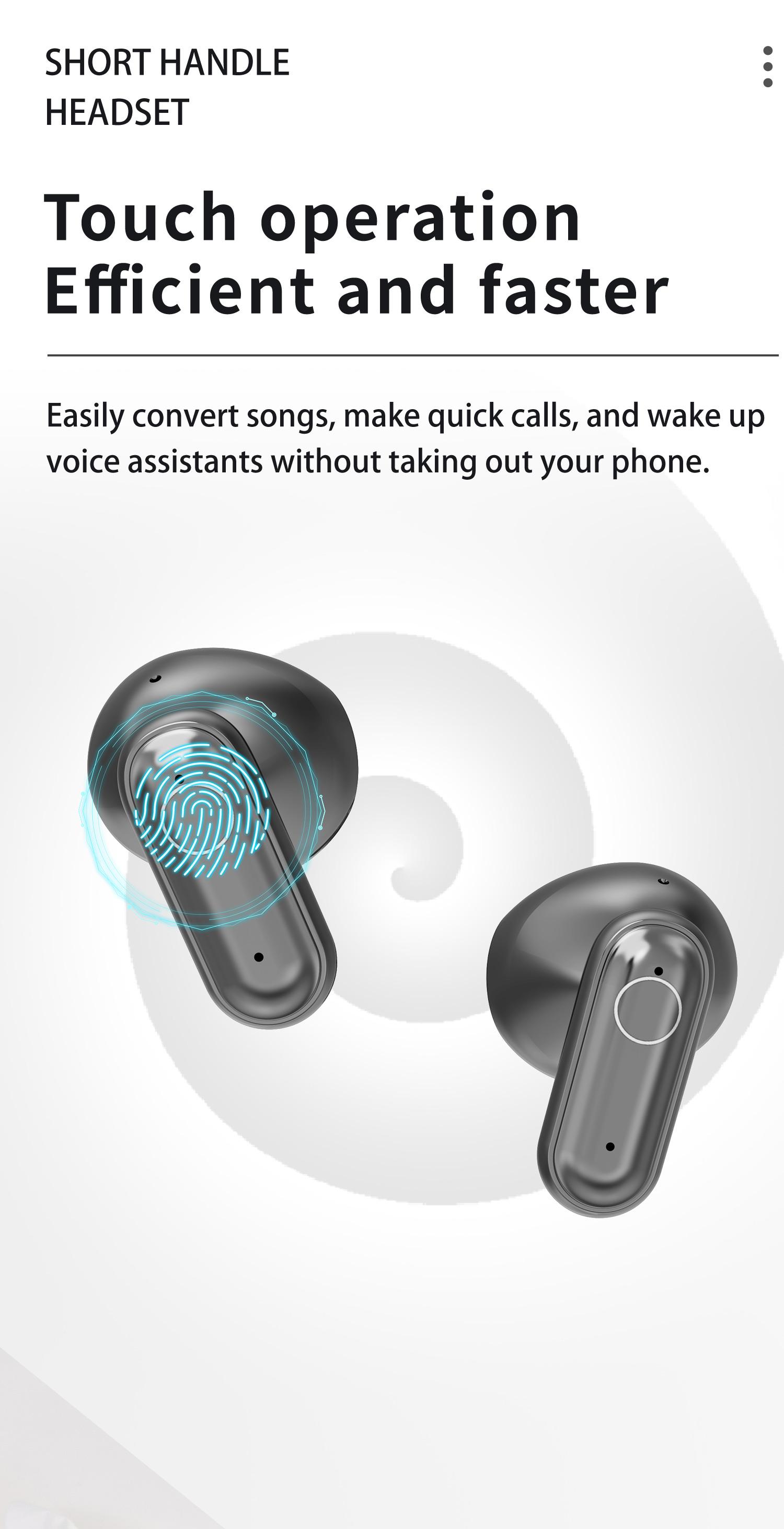 H.L.WALK-D Wireless Wireless Headphones，Tiny Size Earbuds，Waterproof Headsets，With Mic，Sleep and Sports Earphones Set, Short Handle Design，for Work Sport Sleeping