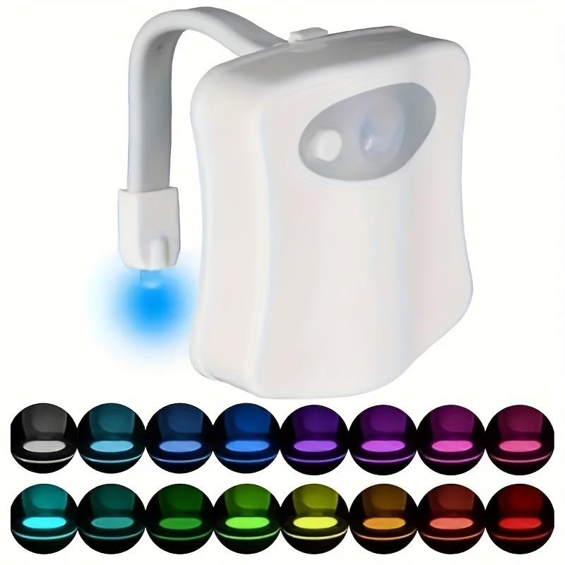 Smart Toilet Light with Motion Detection, 16 Color Options, Battery Powered, Infrared Sensor, Energy Saving, Safe Night Lighting