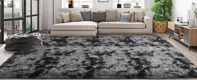 【Deals for You Days】Tie-Dyed Fluffy Shag Rug Area Rugs for Living Room Nursery Dorm Anti-Skid Soft Modern Plush Aesthetic Room Decor Floor Protection