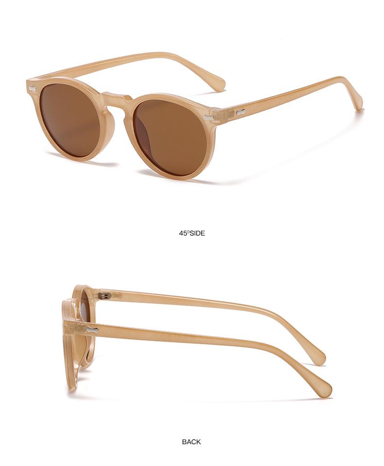 Retro Round Sunglasses Men Women Fashion Small Polarized Sun Glasses For Male Female Literary Vintage Shades Driving Eyeglasses Trendy Vintage Sunglasses