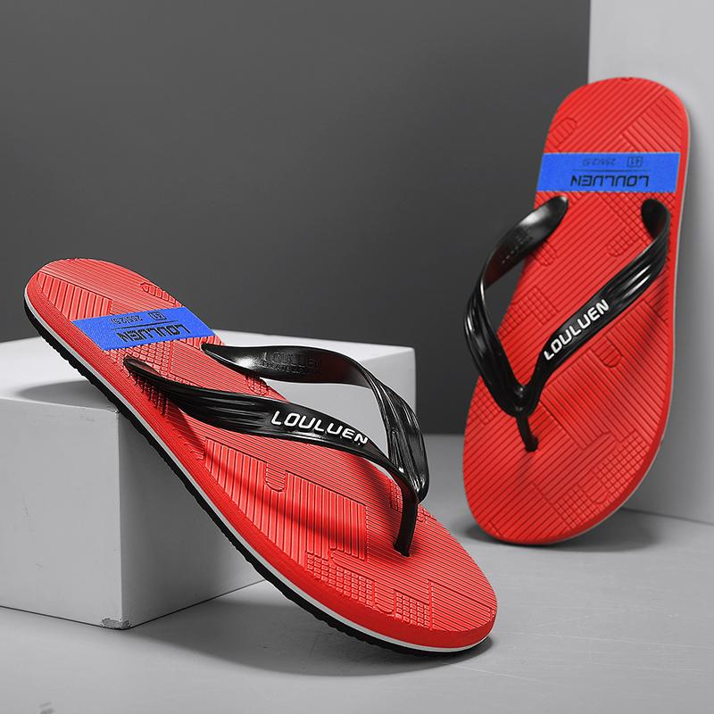 Men's Flip-Flops with Unique Texture, Comfortable Beach Sandals, Soft Non-Slip House Slippers, Lightweight for Home, Bathroom, Beach