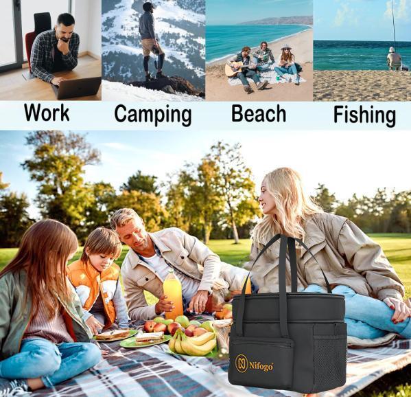 Fashion Nifogo Lunch Bag Insulated Leakproof Reusable Adjustable Strap for Office Commute Parent Child Picnic Fashion Nifogo Lunch Bag Insulated Leakproof Reusable Adjustable Strap for Office Commute Parent Child Picnic