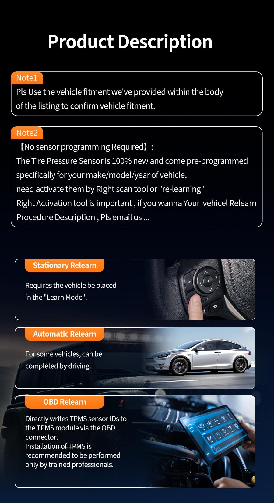 1Pcs/4Pcs OEM#HC3T1A150AA #315MHz TPMS/TIRE PRESSURE SENSOR For #FORD:ECOSPORT(18-22)/EDGE(15-23)/E-Series(20-23)/EXPLORER(16-19)/F/150(15-16)/FIESTA/GT/MACH-E/MAVERICK/MUSTANG(15-23)/INTERCEPTOR(16-19)/RANGER(19-23)/TRANSIT #LINCOLN:MKX(16-21/NAVIGATOR