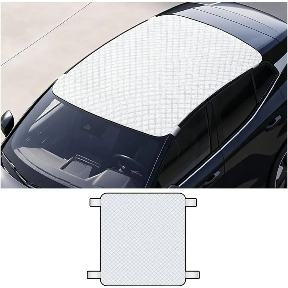 59.06x49.21 In Car Sunroof Cover - UV Blocking Sun Protection, Reflective Layered Material, Corner Clips, Foldable Shade, Easy Storage, Fits Most Cars SUVs Trucks, Automotive Exterior Accessory