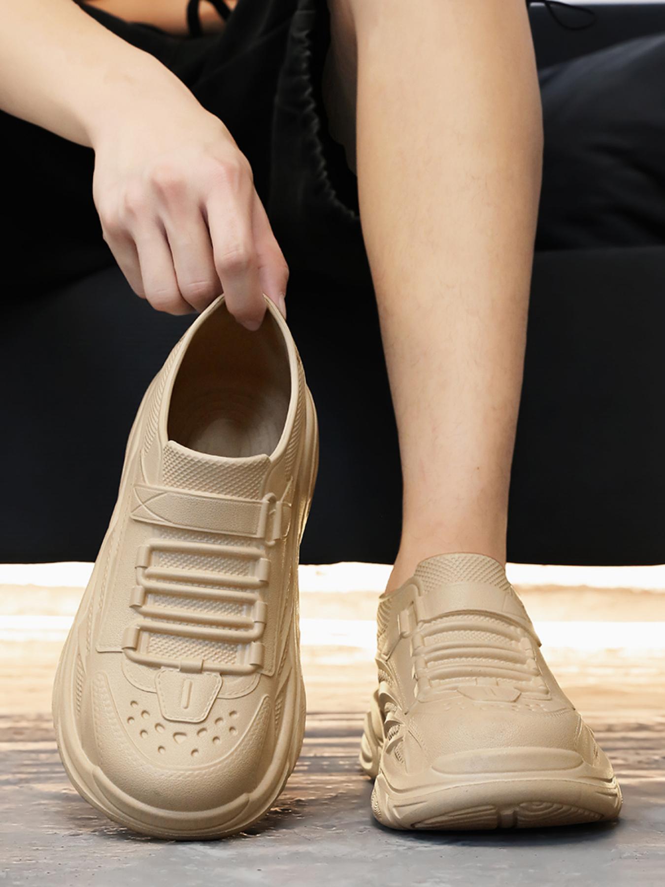 Men's Black Casual Dad Shoes with Platform Height Boost, Breathable Mesh, Non-slip Wear-resistant Sole for Daily Commute and Outdoor Activities