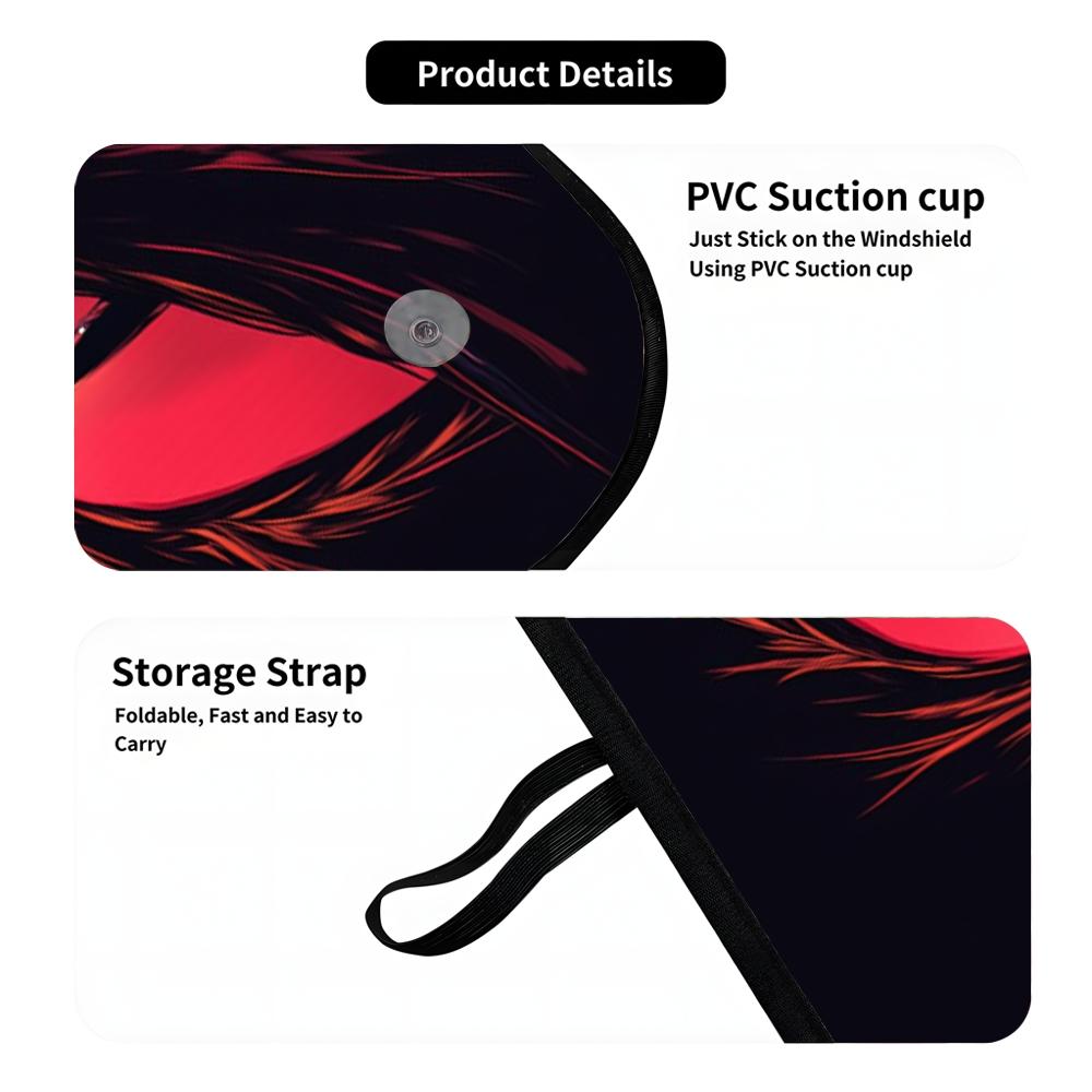 Halloween Skull Car Sunshade, UV Protection, Foldable Polyester, Fits Rvs and Suvs, Front Windshield Protector, Universal Fit