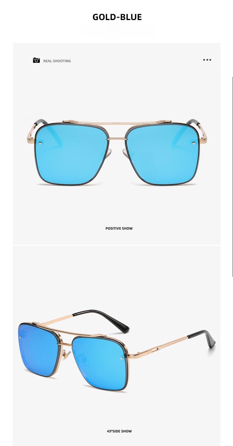 Unisex Double Bridge Rimless Sunglasses, 2026 New Cut-Edge Square Design with UV400 Protection, Trendy Street Style Metal Frame Shades Perfect for Driving, Travel & Everyday Wear