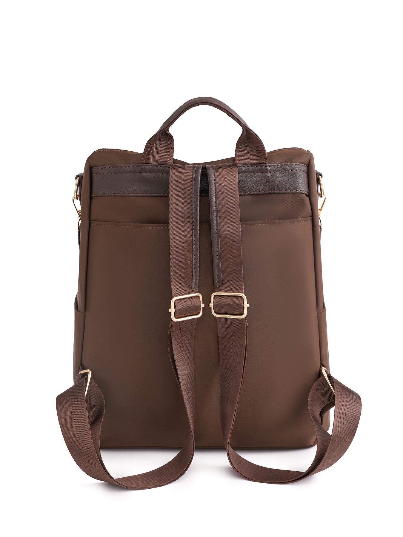 New Light Brown Minimalist Luxury Patchwork Casual Lightweight Backpack Versatile Carry Options for Effortless Style Perfect for Daily Commutes and Light Travel Essential Women's Bag
