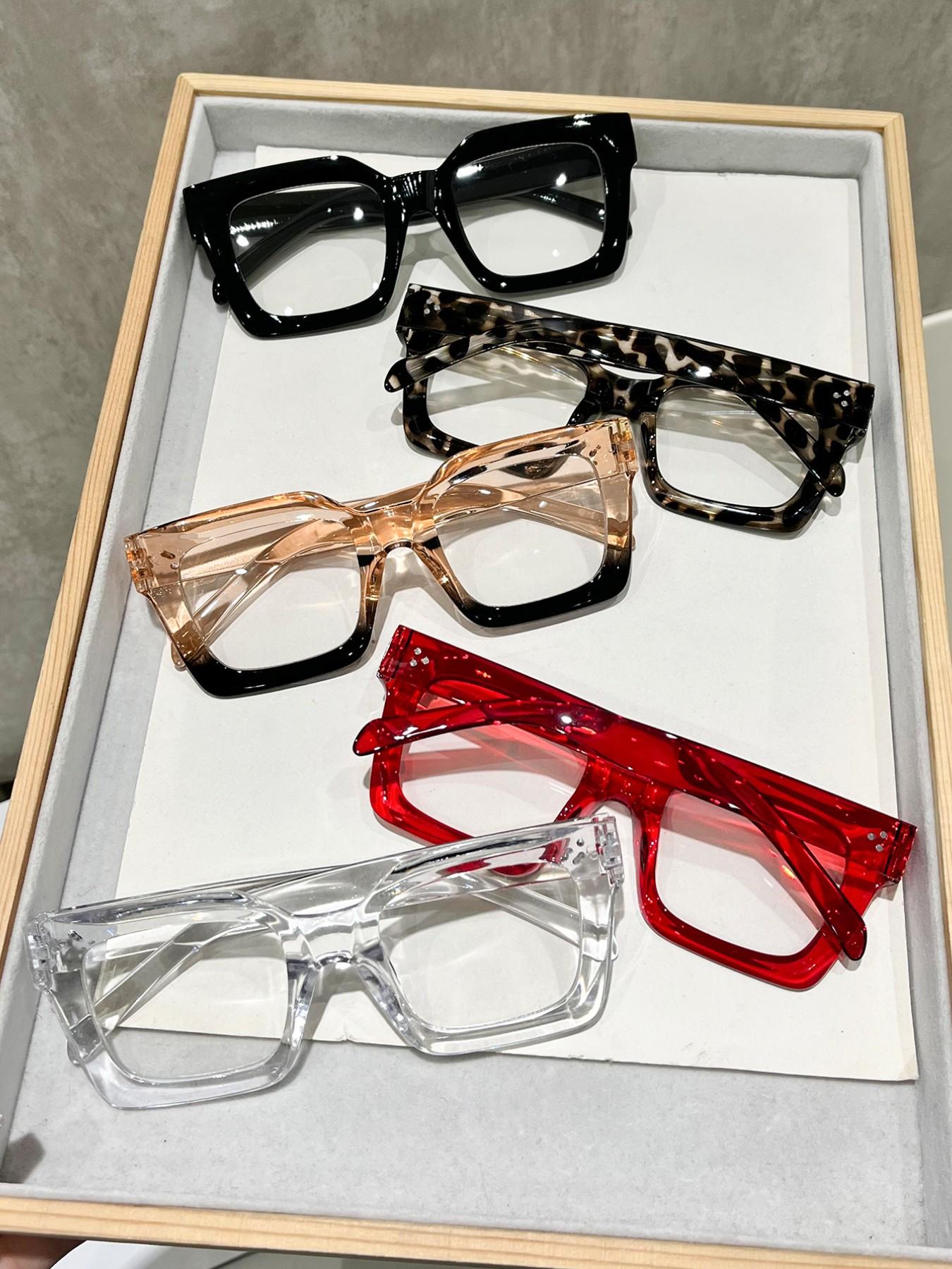 5 Pairs Classic Rectangular Women's Flat Mirrors, Leopard Pattern Eyeglasses, Suitable for Office, Casual Activities, Daily Life, Essential Accessories